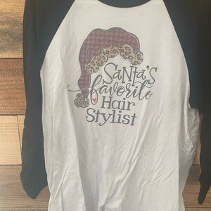Santa's Favorite Hair Stylist Raglan Tee